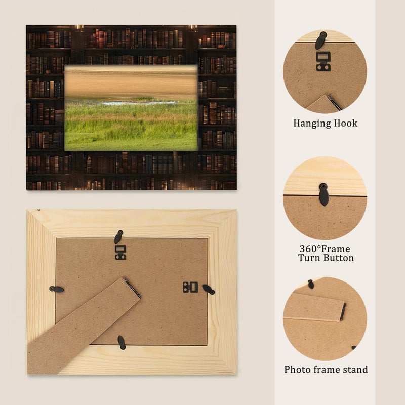 11x14inch Picture Frame Wood Bookshelf Education Book Photo Frames With Mat Wall And Tabletop Display Wall Hanging Photo Frame For Home DéCor And Family Friends Wedding Gift Ideas - Image 3