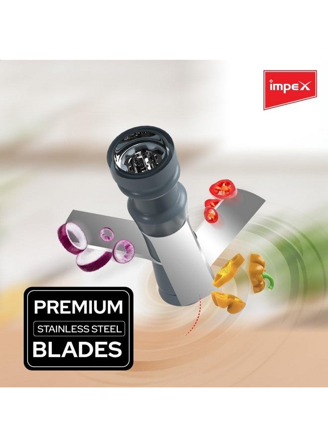 Impex Push Chopper for Kitchen Vegetables & Fruits | Multipurpose Hand Press Chopper with Lock & Unlock System| Quick Manual Hand Held Chopper Onion Cutter/Mixer - Image 3