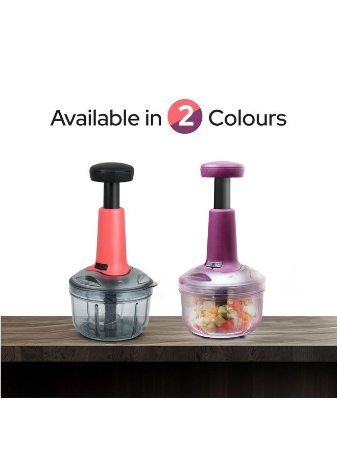 Impex Push Chopper for Kitchen Vegetables & Fruits | Multipurpose Hand Press Chopper with Lock & Unlock System| Quick Manual Hand Held Chopper Onion Cutter/Mixer - Image 5