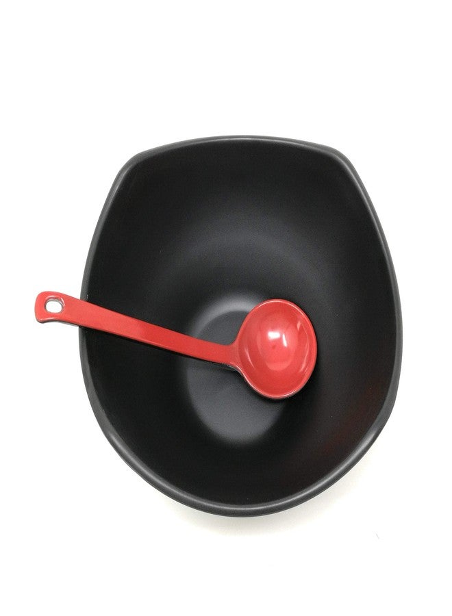 TJ Global Red and Black Melamine Japanese Long Handle Spoons for Ramen, Soup, Hot Pot Eating, Mixing, Stirring 8.25 Inches (4) - Image 5
