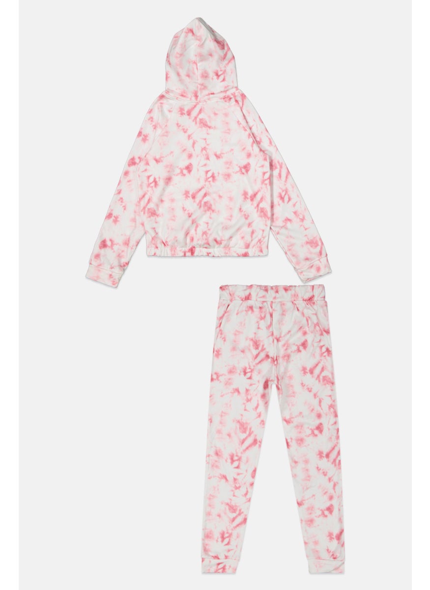 Body Glove Kids Girls  2Pc Tie Dye Sweatshirts And Pants, Pink  - Image 2