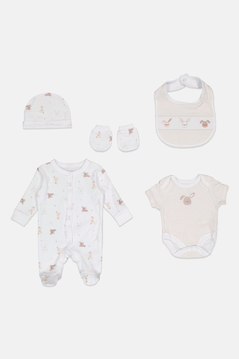 Rock-A-Bye Baby Boutique Toddlers Boy 5 Pieces Allover Print Gift Set, Multicolor  - Image 1