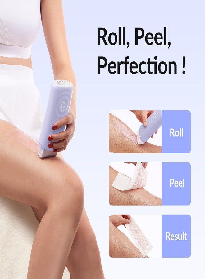 Waxfans Smart Wax Roller Kit, Roll On Wax Kit for Women & Men, Cera Para Depilar at Home Waxing Kit for Body and Legs Hair Removal, with 2 Wax Refills (Honey & 50 Wax Strips, Easy & Smooth(Honey - Image 4