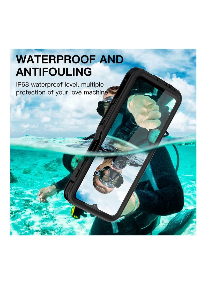 Generic - Samsung Galaxy A12 Waterproof Case with Built-in Screen Protector Dustproof Shockproof Drop Proof Heavy Duty Phone Case, Rugged Full Body Underwater Protective Cover for Samsung Galaxy A12 (Black) - Image 1