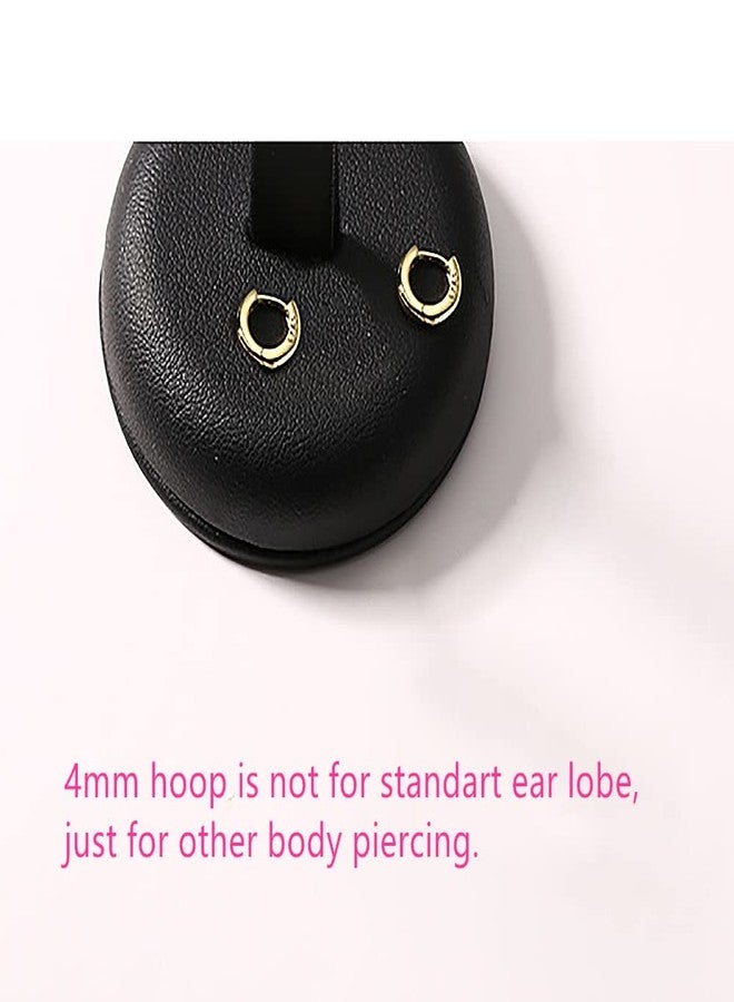 أن.سي أقراط حلقية صغيرة بتصميم بسيط للنساء والفتيات، مصنوعة من الفضة الإسترليني عيار 925 المصقولة والمطلية بالذهب، أقراط صغيرة أنيقة بتصميم حلزوني رفيع، مجوهرات بسيطة (22 جرام/4 مم ذهب). - Image 5