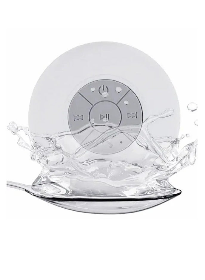 AROAQ Wireless Bluetooth Speaker, Mini Portable Waterproof Shower Speaker, Bluetooth Stereo Music Player With Suction Cup, Lightweight Audio Speaker With Built In Microphone, (1pc, White) - Image 1