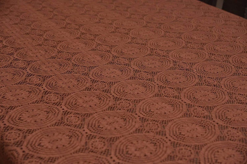 Groki Rectangle Cotton 6 Seater Dining Table Cover 60x90In Large Antifungal Antislip Tablecloth Brown - Image 5