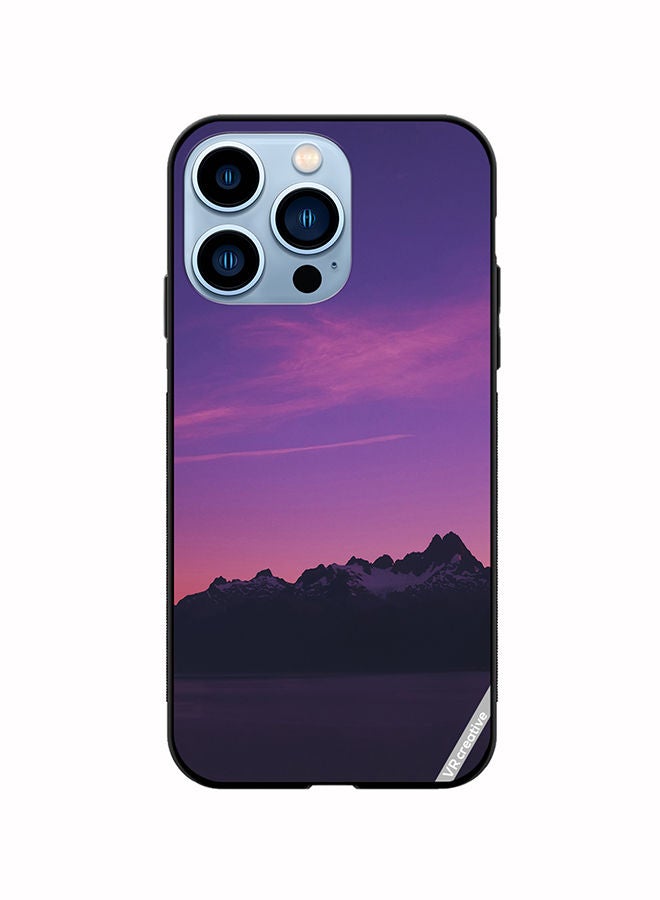 VR CREATIVE Protective Case Cover For Apple iPhone 14 Pro Max Purple Montain Design Multicolour - Image 1