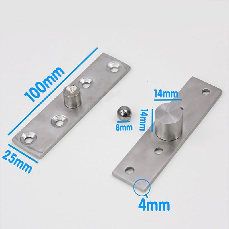 TamBee Pivot Hinge Rotating Door Hinge 360 Degree Hinges Small Cabinet Pivot Hinges - 304 Stainless Steel, 360 Degree Rotating - Cabinet Cupboard Upgrade 2PCS(100mm) - Image 2