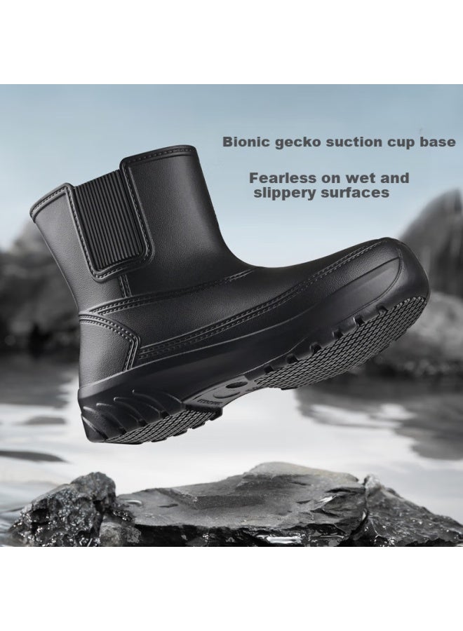 Kitchen Shield Chudun Chudun Non-slip Shoes, Snow Boots, Rain Boots, Waterproof, Non-slip, Oil-resistant, Eva Wading Work Shoes, Black, Size 35/36 - Image 2