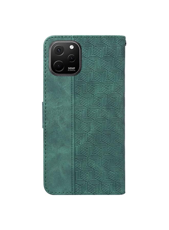 Zaboon Case For Huawei nova Y61 / Enjoy 50z Geometric Embossed Leather Phone Case - Image 3