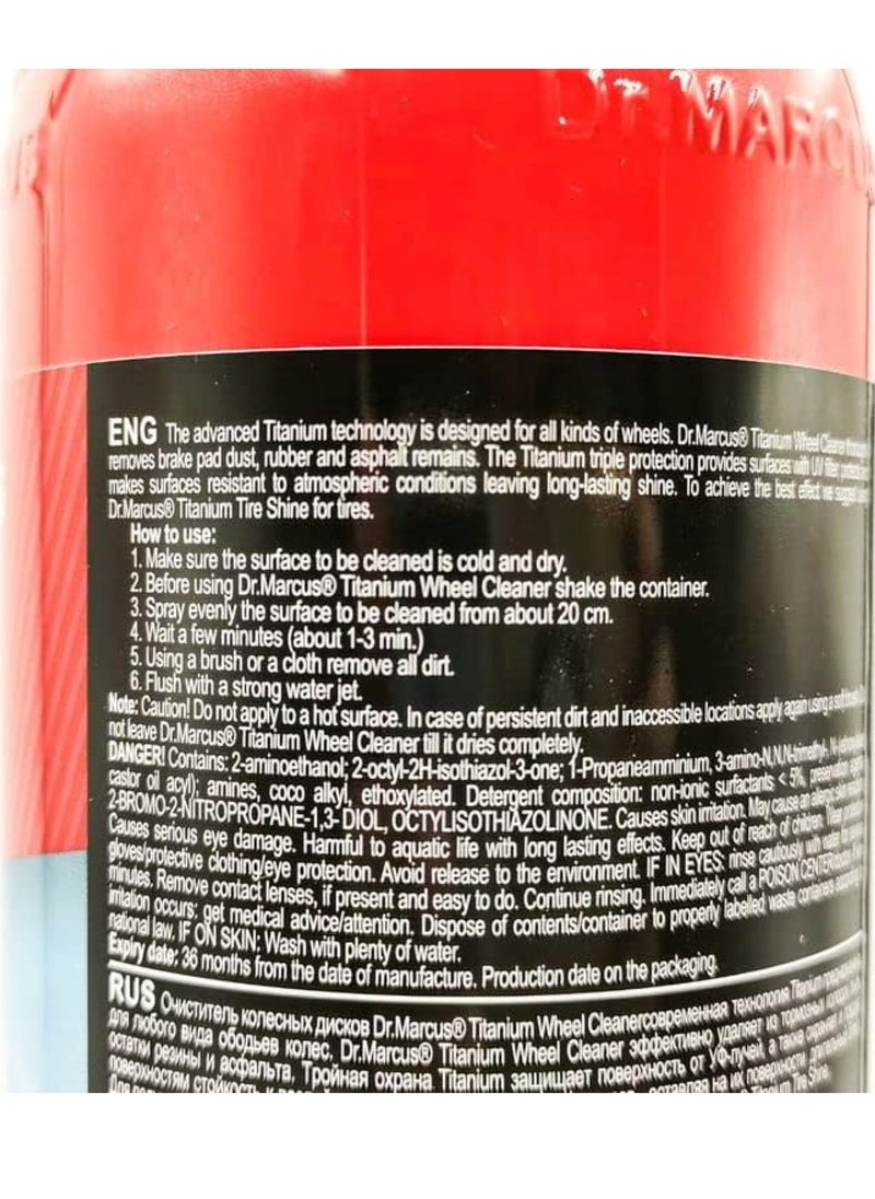 Dr.MARCUS Tire Cleaner And Polish, 750 ml, With Powerful Titanium Technology For Removing Stubborn Dirt, Swiss-Made, Suitable For All Types Of Rims And Tires.  - Image 2