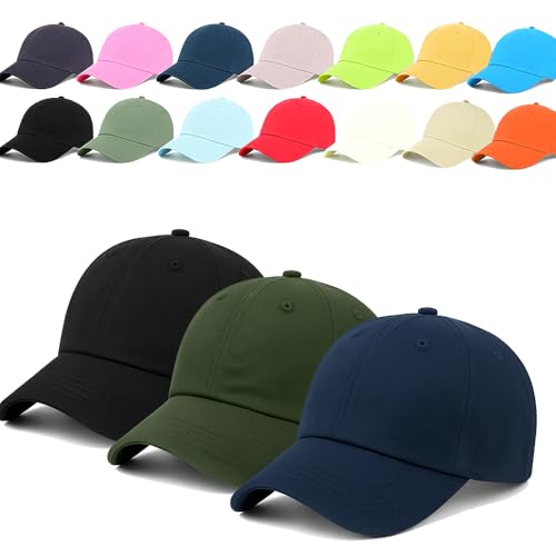 ENCIGER Unisex Cotton Baseball Cap Combo - Adjustable Unisex Sports Caps, Casual Outdoor Hats - Pack of 3 Free Size Black_Olive_Navy - Image 1