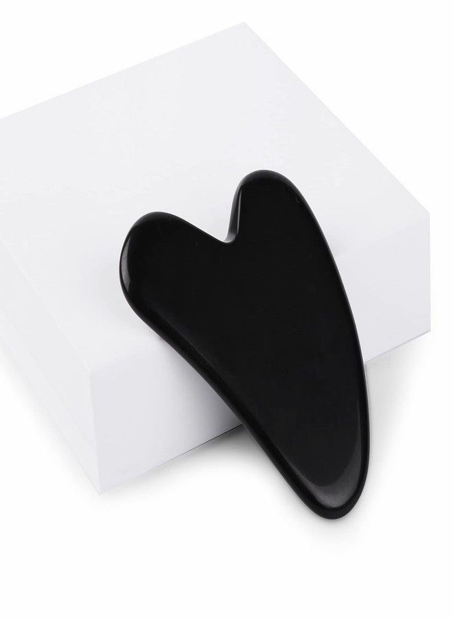 FENGSHUI AGATE Gua sha Face Massage Tools used for face, antiaging, Dark Circle, Acupressure and Massage. (Black Obsidian - Image 5