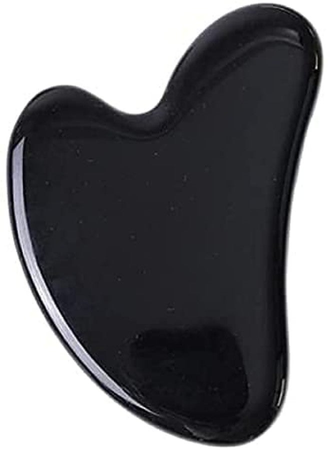 FENGSHUI AGATE Gua sha Face Massage Tools used for face, antiaging, Dark Circle, Acupressure and Massage. (Black Obsidian - Image 1