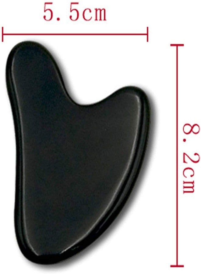 FENGSHUI AGATE Gua sha Face Massage Tools used for face, antiaging, Dark Circle, Acupressure and Massage. (Black Obsidian - Image 3