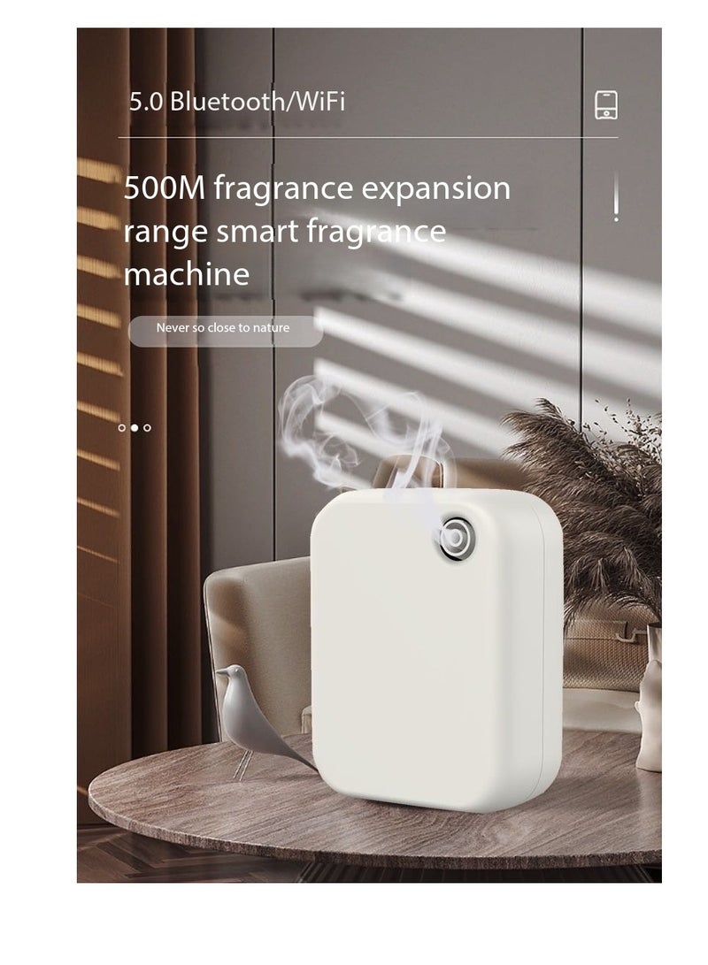  CityRiya-Long ناشر الزيت الأساسي الذكي بلوتوث, آلة العلاج بالروائح مع التحكم في التطبيق, نظام نشر سديم بلا ماء, رش البخور العطر للمنزل / الفندق / المكتب, توسيع رائحة منطقة كبيرة (A500-White) - Image 4