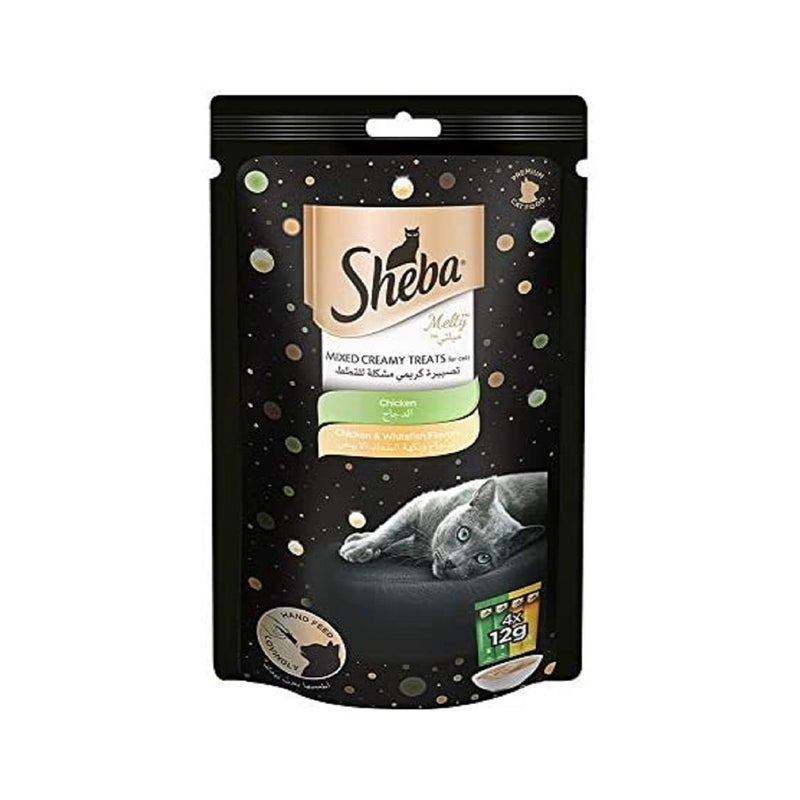 Sheba Melty Mixed Creamy Chicken Cat Treats - 4 x 12 g