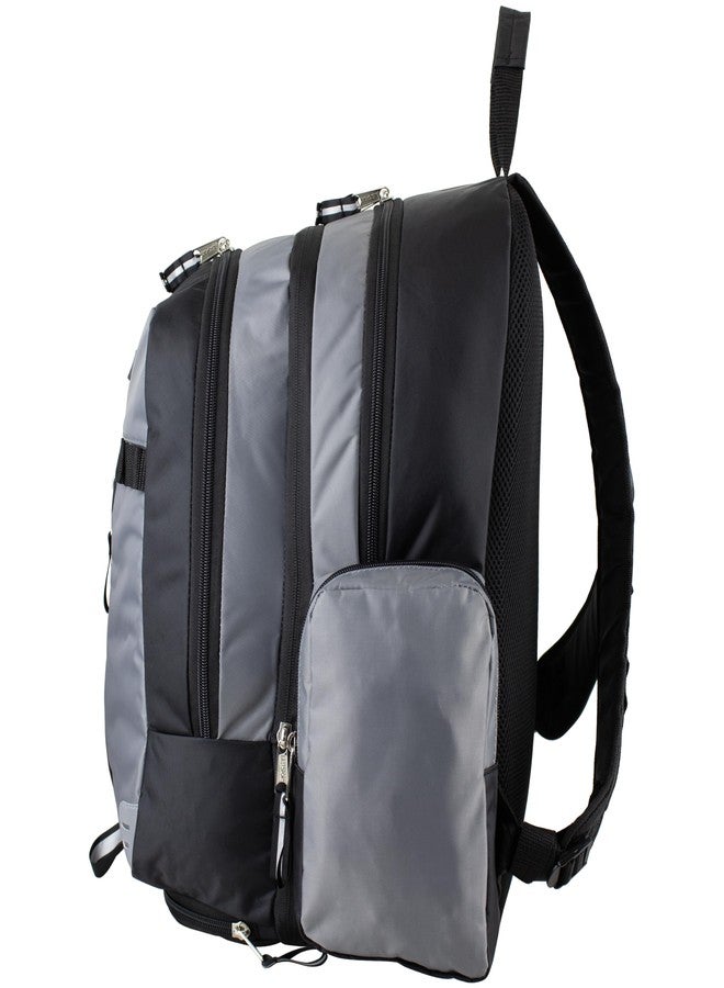 Eastsport Extra Large Backpack Expandable Oversized For Travel Hiking Work Camping Sports Outdoors With Drawstring Bag 18x13.5x9.5 Mochila De Viaje Ash Gray Black - Image 4
