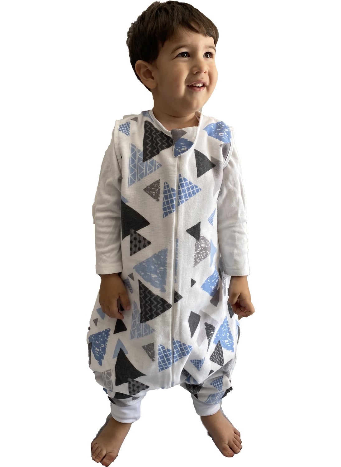 Enhitbaby Kids Baby Winter and Seasonal Double Layer Flannel Sleeping Bag 1 Tog 6-12 Months Blue  - Image 1