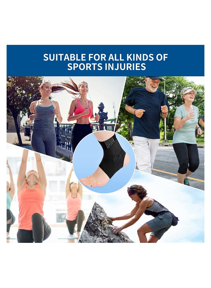 Ultra Thin Breathable Adjustable Compression Ankle Braces for Plantar Fasciitis and Sports Injury Recovery, Nonslip Support Straps for Ankle Sprain Rehabilitation (Black) - Image 5