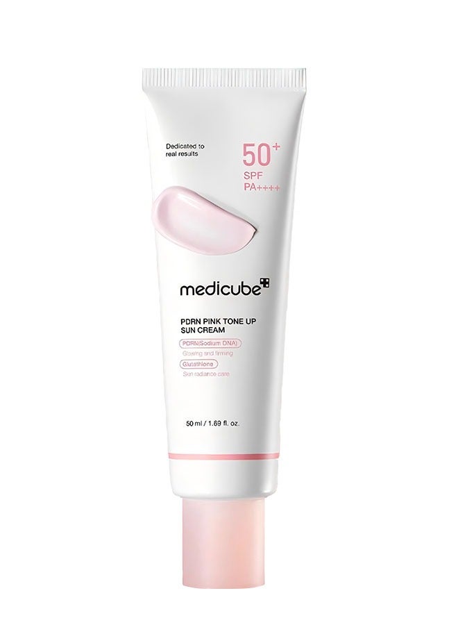 ميديكيوب PDRN الوردي منعش واقية من الشمس SPF50 + السلطة الفلسطينية + + ، يستخدم في تحسين الجلد ، ومكافحة التجاعيد ، الأشعة فوق البنفسجية حجب 50 مل - Image 1