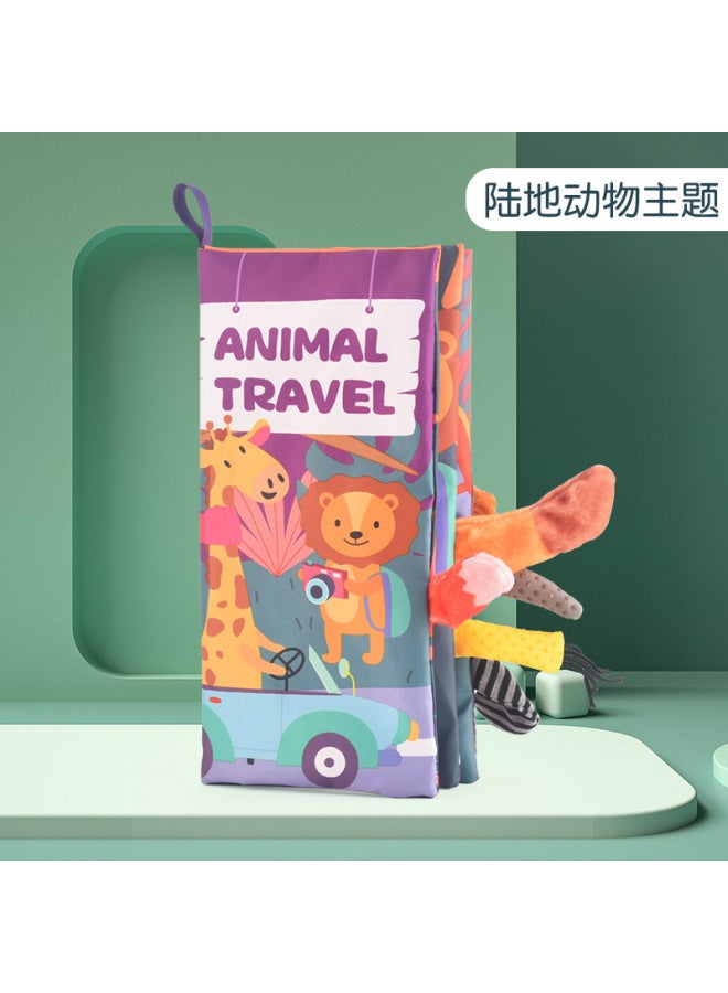 Children's Cartoon Animal Tail Cloth Book Baby With Bb Tear Not Ripping Paper Enlightenment Infant Book Early Education Toys - Image 1