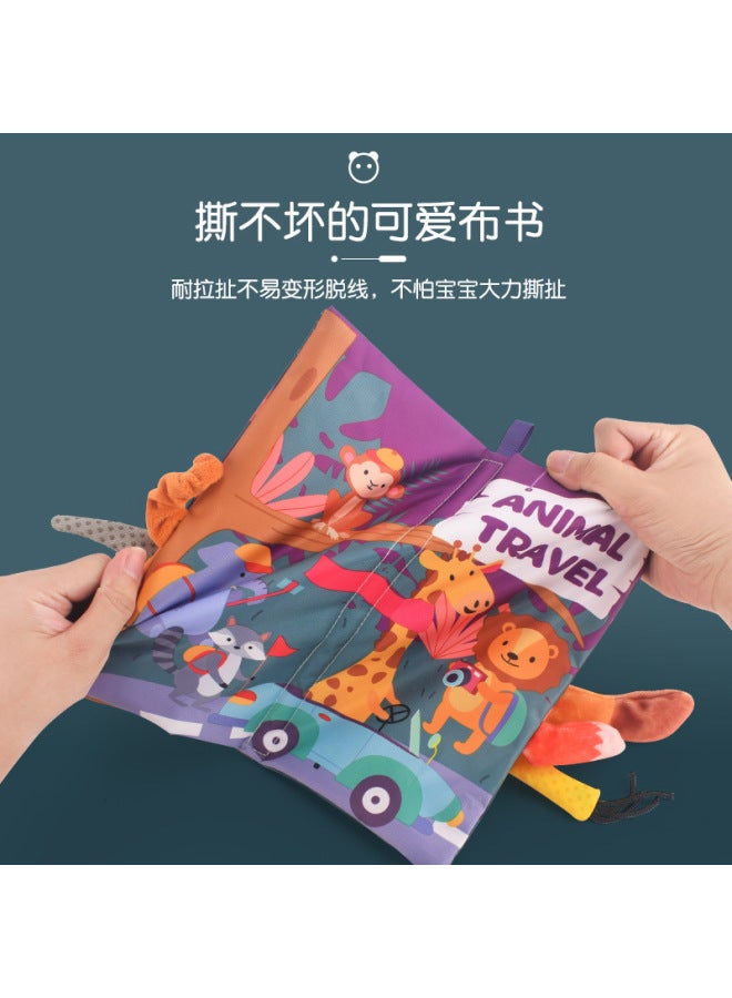 Children's Cartoon Animal Tail Cloth Book Baby With Bb Tear Not Ripping Paper Enlightenment Infant Book Early Education Toys - Image 3