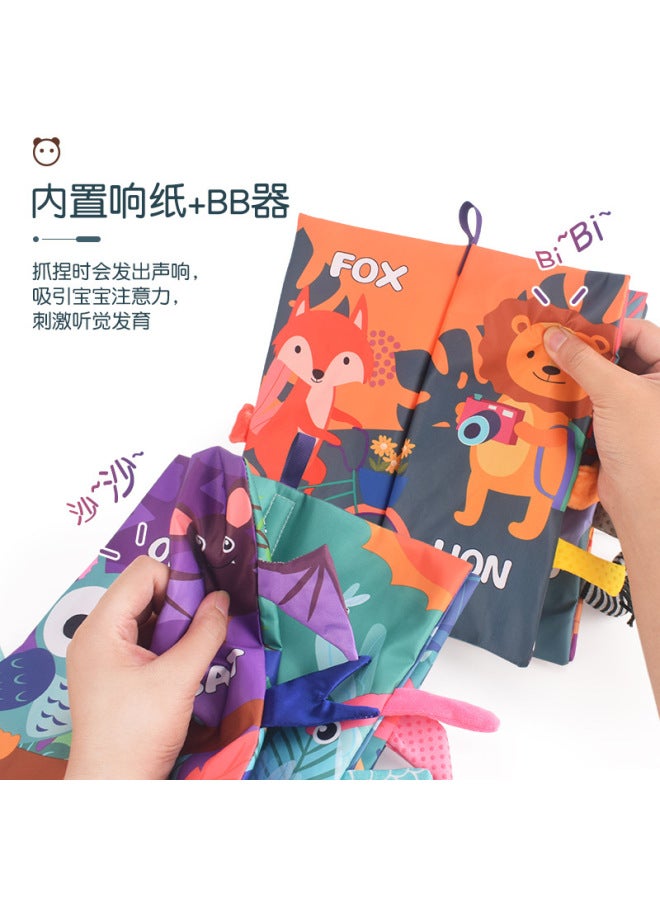 Children's Cartoon Animal Tail Cloth Book Baby With Bb Tear Not Ripping Paper Enlightenment Infant Book Early Education Toys - Image 2