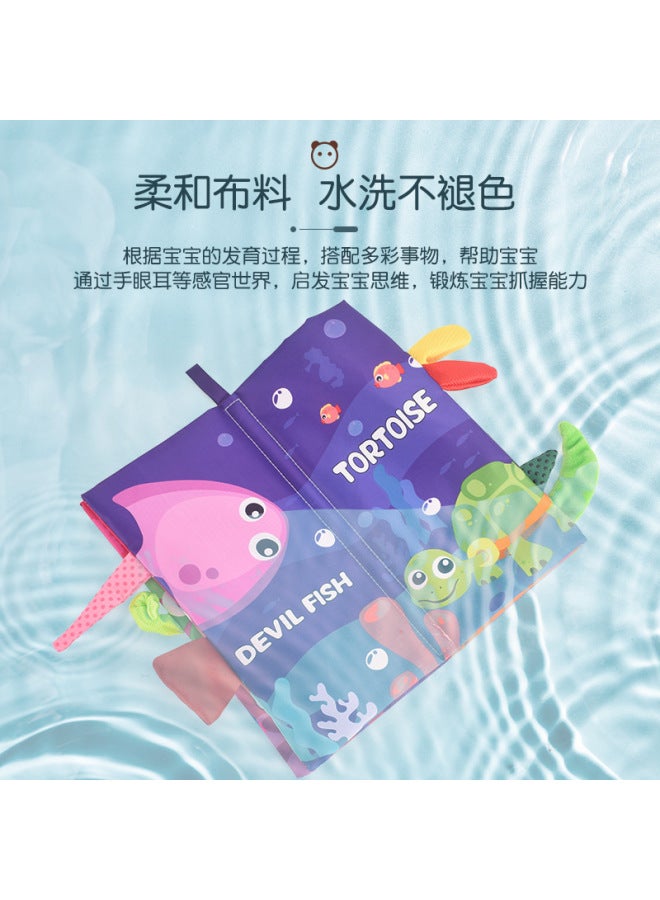 Children's Cartoon Animal Tail Cloth Book Baby With Bb Tear Not Ripping Paper Enlightenment Infant Book Early Education Toys - Image 4