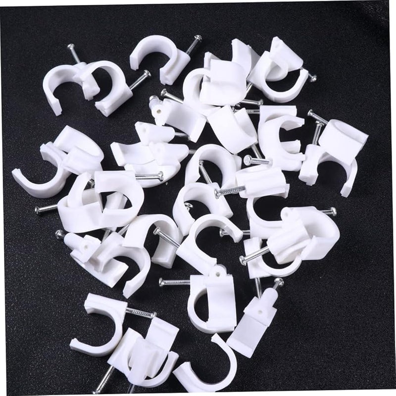 PVC Cable Clips 100PCS White Wire Hider Line Clamp 2 22X2CM Size Tube Support Hook - Image 4