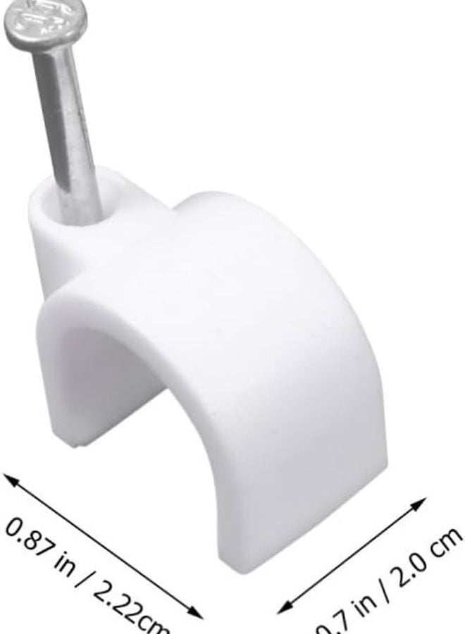 PVC Cable Clips 100PCS White Wire Hider Line Clamp 2 22X2CM Size Tube Support Hook - Image 3