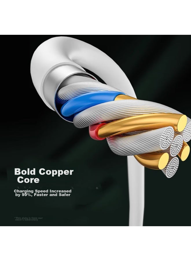 CAN كابل شحن مناسب من نوع C لشحن سريع للغاية 65 واط لهاتف أوبو رينو 7 أندرويد، كابل مخصص لهاتف Find/K9 بطول 2 متر باللون الأبيض - Image 5