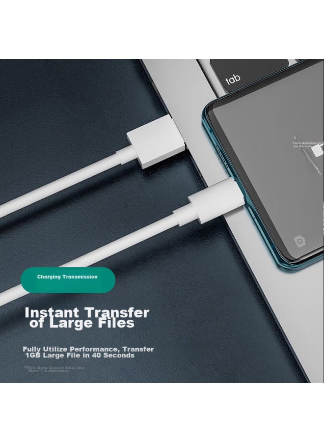 CAN كابل شحن مناسب من نوع C لشحن سريع للغاية 65 واط لهاتف أوبو رينو 7 أندرويد، كابل مخصص لهاتف Find/K9 بطول 2 متر باللون الأبيض - Image 4