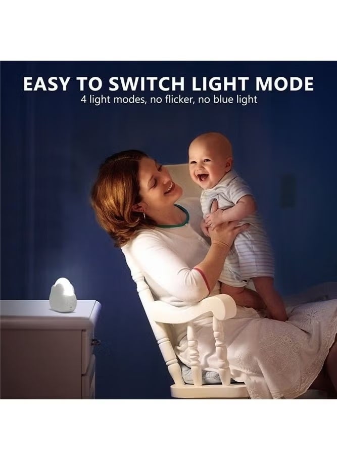 ضوء ليلي للرضع LED على شكل سحابة، قابل للتعتيم بلونين، ضوء ليلي محمول USB لغرفة النوم مع حزام سيليكون قابل للفصل، أبيض - Image 2