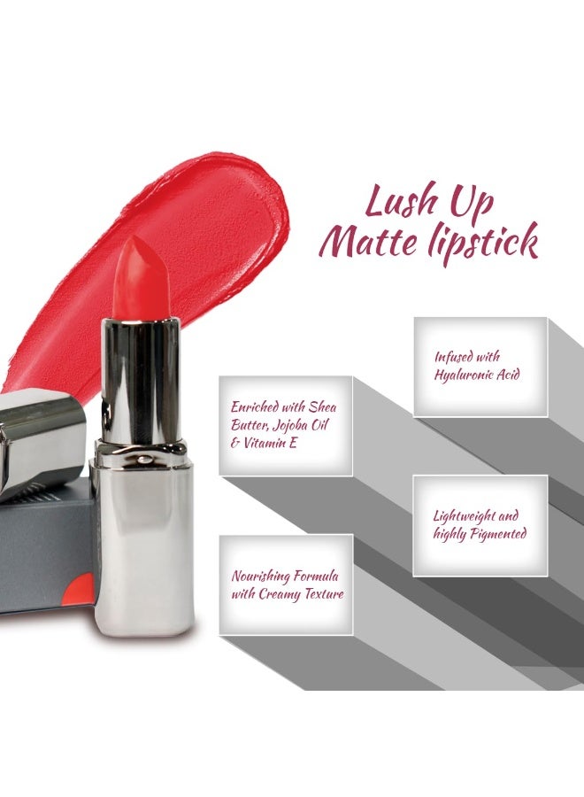 Lenphor Lush Up Matte Lipstick | Long Lasting & Lightweight Lipstick | Deep Carmine 04 - Image 3