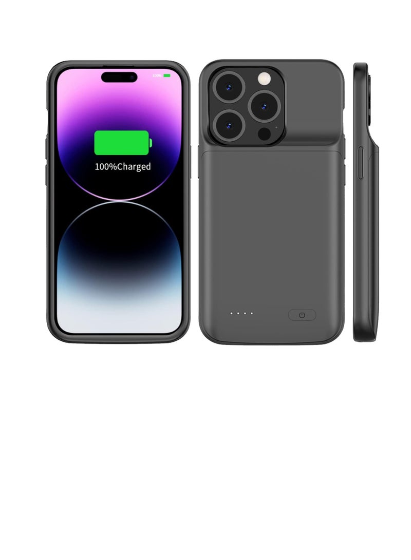 Battery Case For iPhone 14 Pro Max 4500mAh Ultra Slim Portable Charger Case Rechargeable Battery Pack Charging Case Compatible With (iPhone 14 Pro Max & 6.7" Inch) - Black  - Image 1