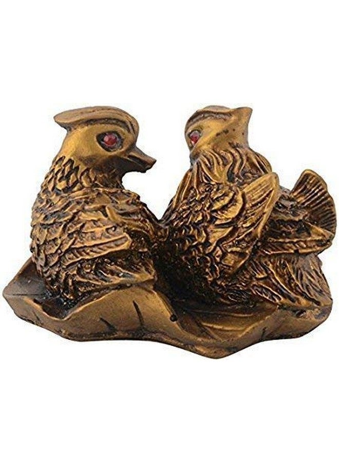 RIPE INDIA® Feng Shui Mandarin Ducks (The Symbol of Love and Marriage) Brown Resin Figurine 27707 Brass Color Showpiece - Image 2