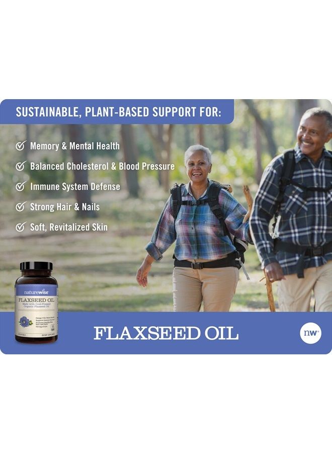 NatureWise Organic Flaxseed Oil 1200mg 720mg ALA Highest Potency Flax Oil Omega 3 for Cardiovascular, Cognitive, Immune Support Healthy Hair, Skin, & Nails Non-GMO [2 Months - 120 Softgels] - Image 5