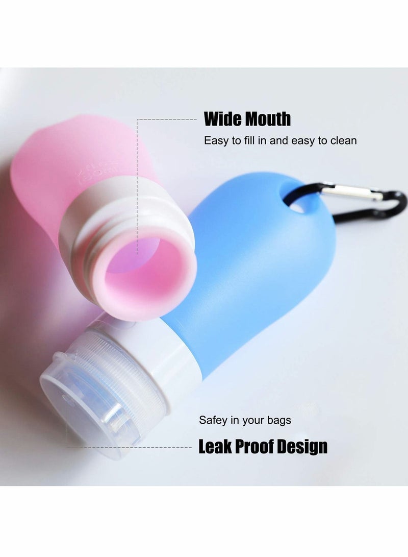 NIBEMINENT Refillable Bottles 3 Pack Travel with Clip 60 ml Portable Hand Sanitizer Containers for Outdoor School Hook Carabiner - Image 4