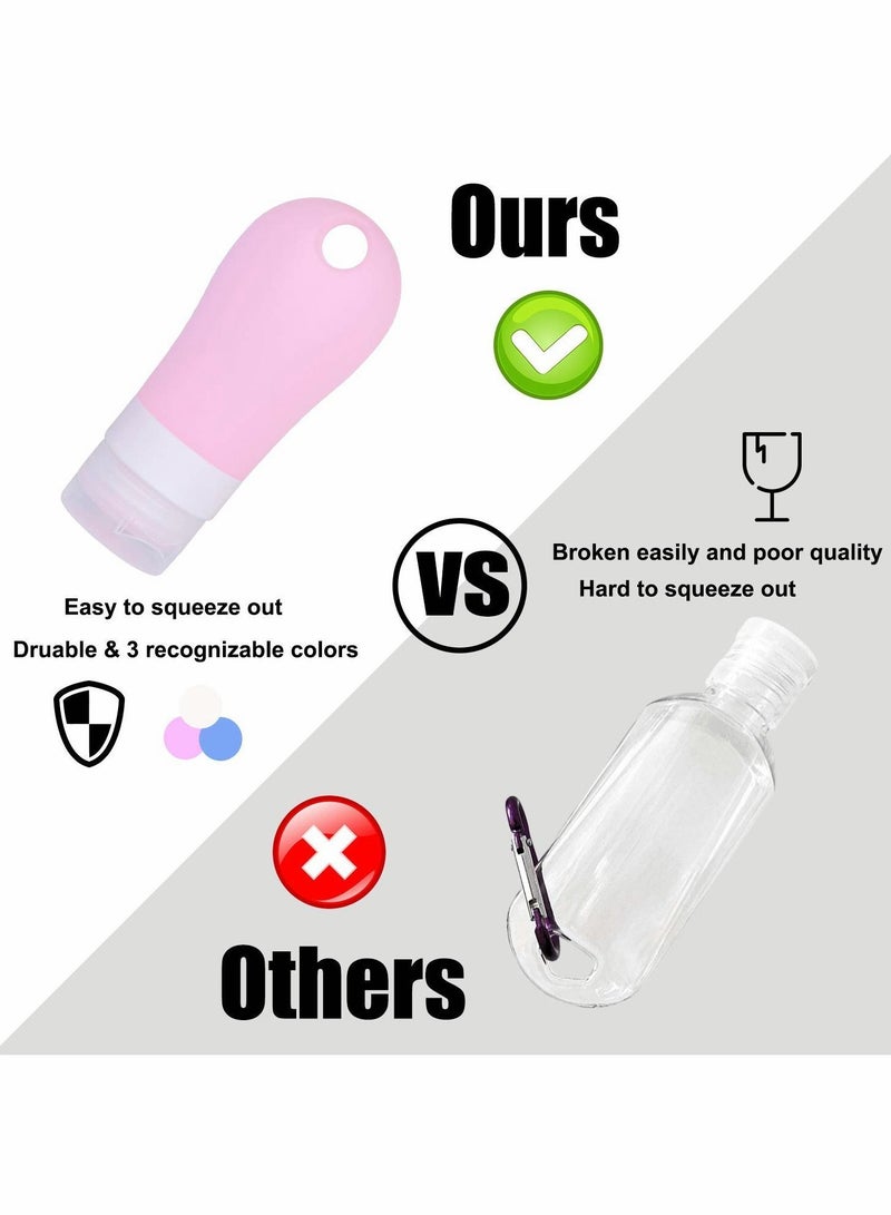 NIBEMINENT Refillable Bottles 3 Pack Travel with Clip 60 ml Portable Hand Sanitizer Containers for Outdoor School Hook Carabiner - Image 2