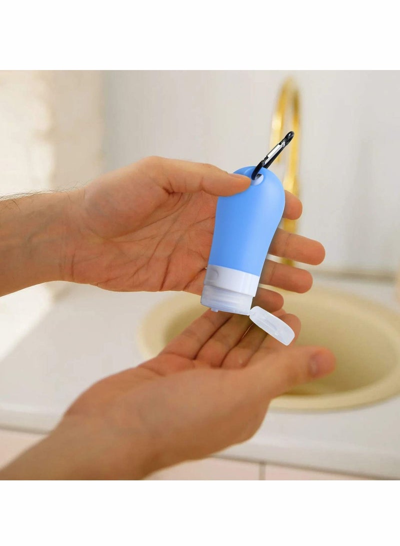 NIBEMINENT Refillable Bottles 3 Pack Travel with Clip 60 ml Portable Hand Sanitizer Containers for Outdoor School Hook Carabiner - Image 3