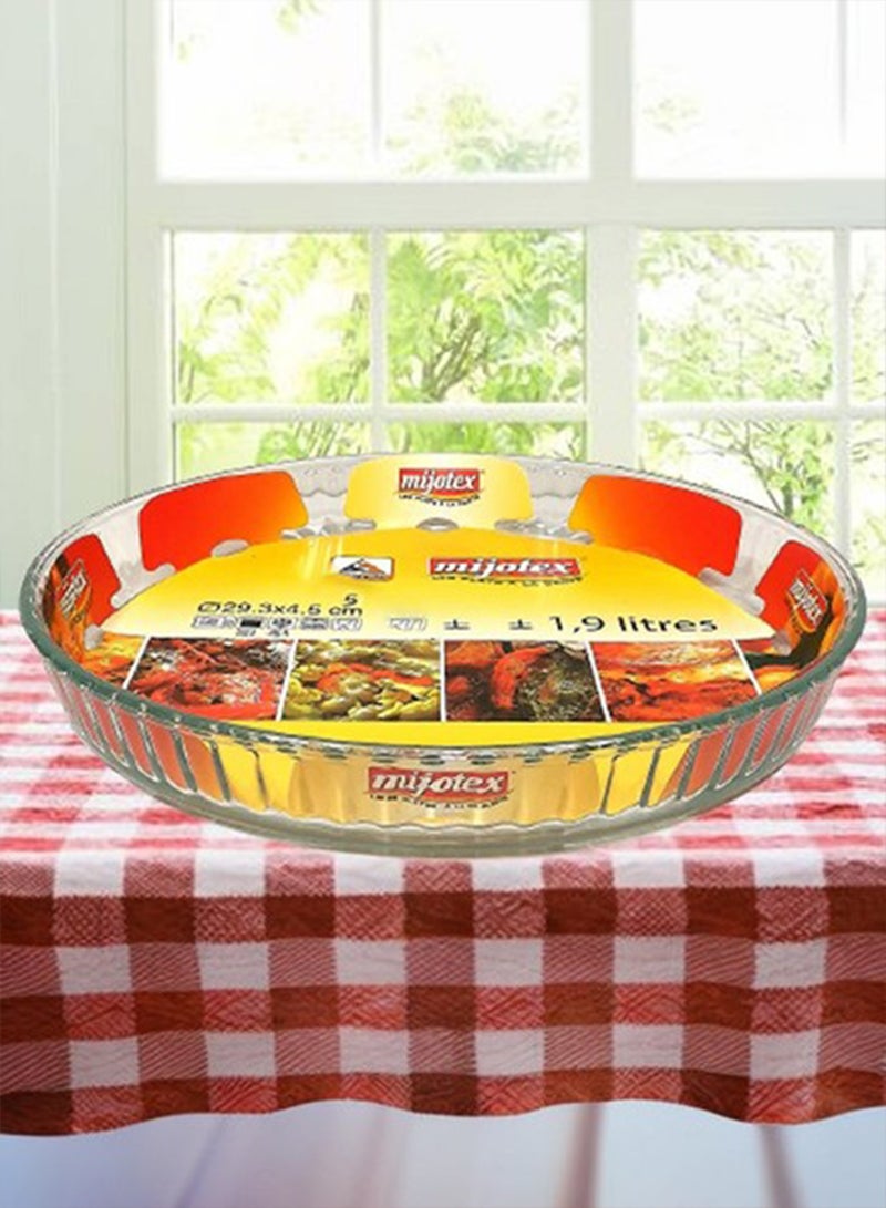 MIJOTEX Pyrex Cercle Glass Oven Tray 1.9Liters 29.3cm*4.5 Cm - Image 1