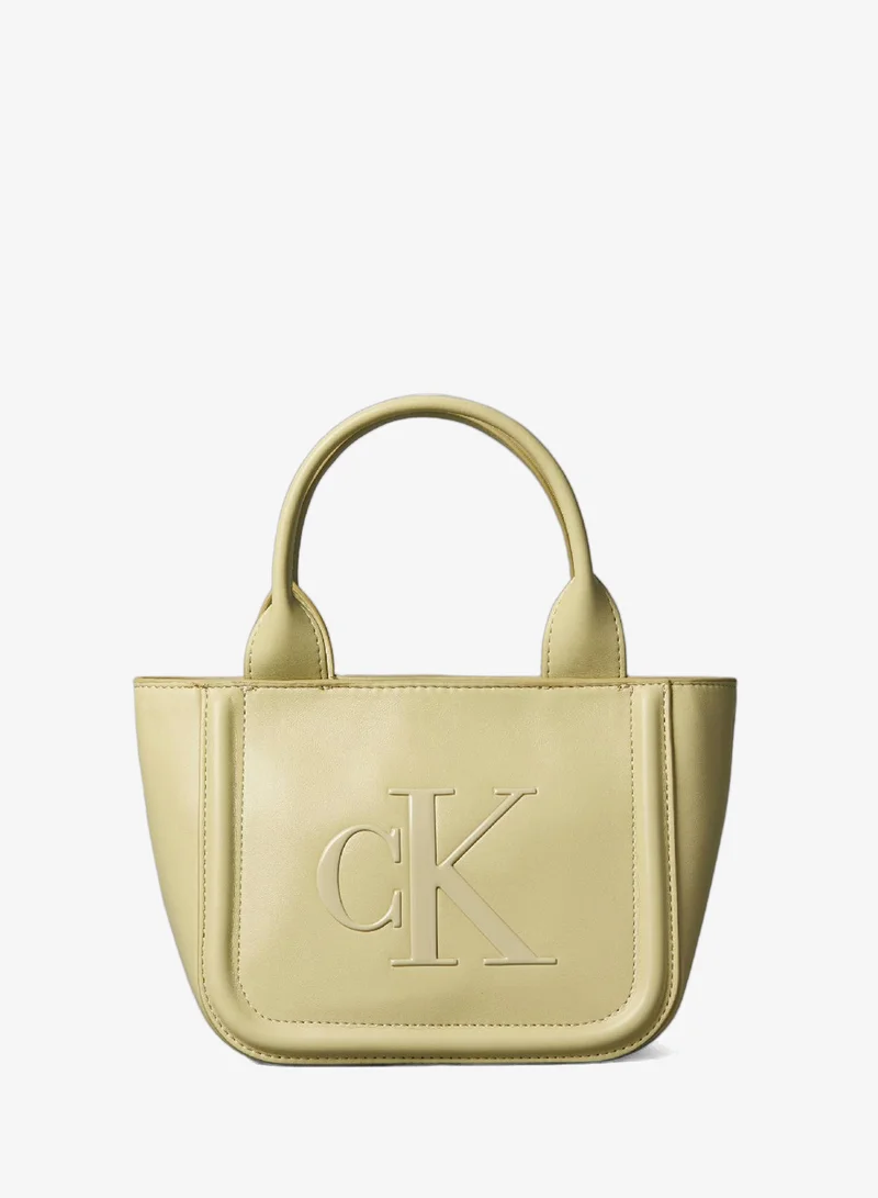 Embossed Monogram Logo Small Tote Bag