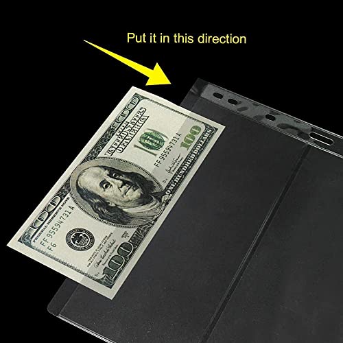 Lewano Currency Sleeves For Collectors-Acid Free Plastic Sheets, Punched Album Pages Paper Money Collection Dollar Bills Foreign Or Coupons (20) 6 Years & Up White Kids - Image 2