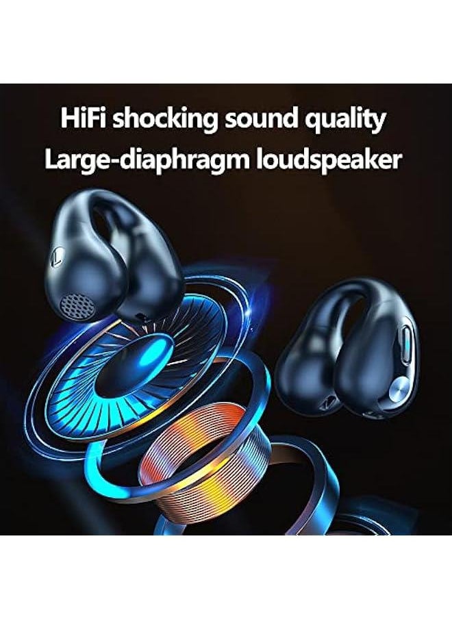 Generic Wireless Headphones Bluetooth Earbuds, Ear Clip Bone Conduction Bluetooth Earphone In Ear, Noise Cancelling HiFi Quality Open Ear Bluetooth Headphone for Sports Running Cycling Gym Yoga  - Image 2