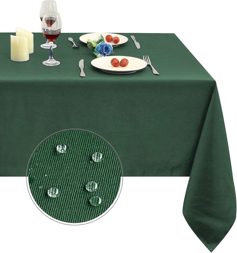 Obstal 210GSM Rectangle Green Table Cloth, Christmas Decorations Waterproof Tablecloth, Table Cover Protector for Holiday Party Use (Blackish Green,60 x 84 Inch) - Image 1