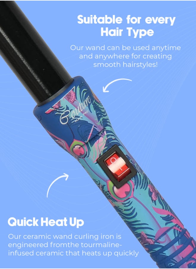 Couture Hair Pro Hair Curler Peacock - Premium Salon Quality - Well defined Curls  - Image 3