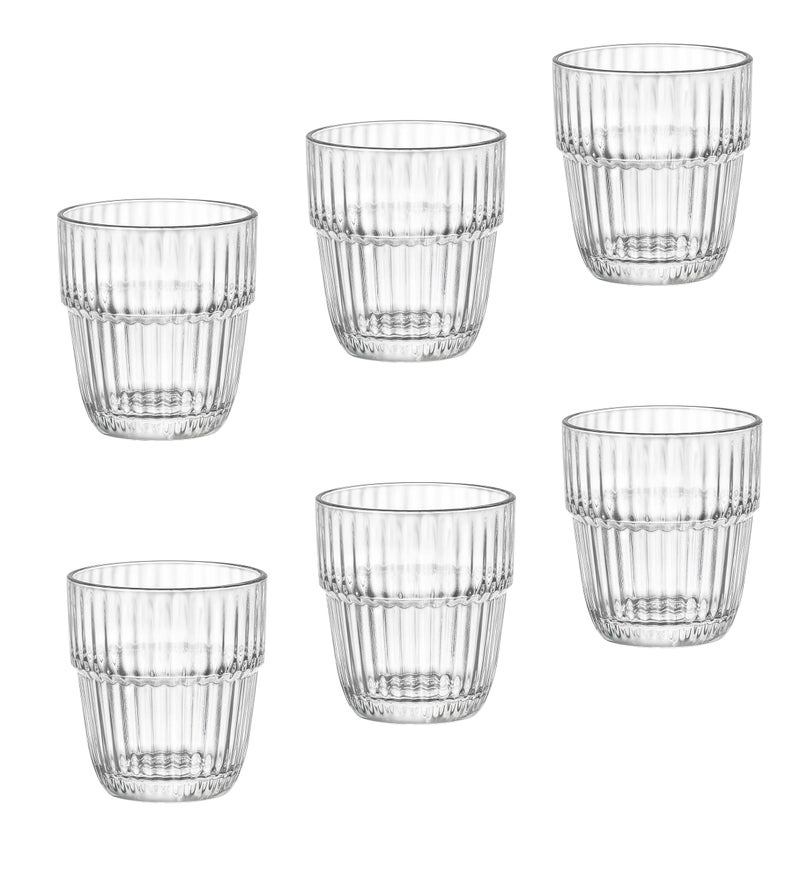Bormioli Rocco Barshine 10.38 oz. Rocks Stackable Tempered Drinking Glasses, Set of 6, Clear - Image 1