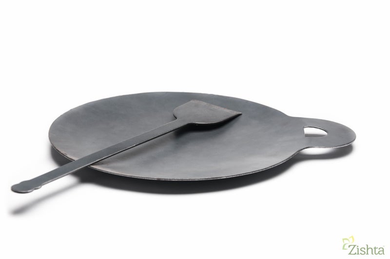 Zishta Iron Tawa for Dosa and Roti - Medium | Pre Seasoned, No-Chemicals| Export Quality | Dia: 30.5 cm - Image 1
